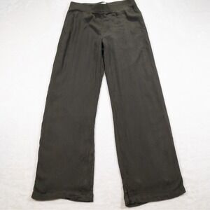 Aritzia Babaton Tribute Pants Womens S Olive Green Relaxed Fit Crinkle Trousers